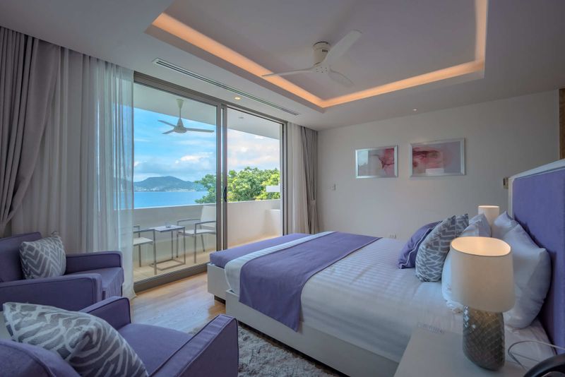 Junior Master Bedroom with sea view beyond.