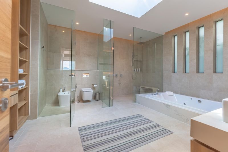 Clean lines of Master Bathroom, complete with Jacuzzi.